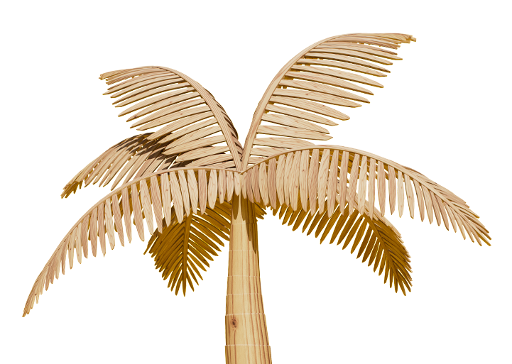 Wooden palm tree